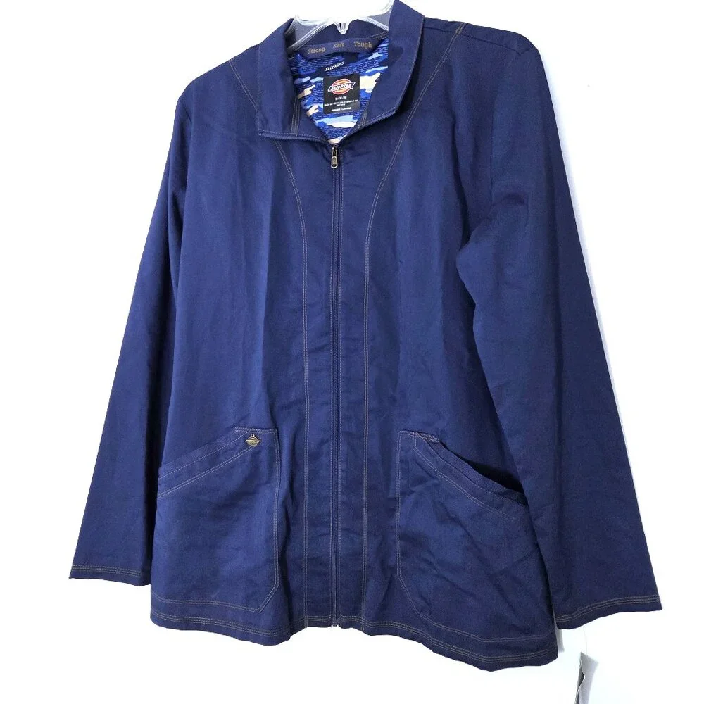 NWT Dickies Essence Navy Warm-up Scrub Jacket Size M